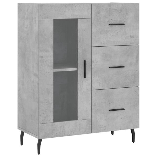 vidaXL Sideboard Concrete Grey 69.5x34x90 cm Engineered Wood