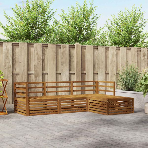 vidaXL Outdoor Sofa Set 4 pcs Natural Solid Acacia Wood