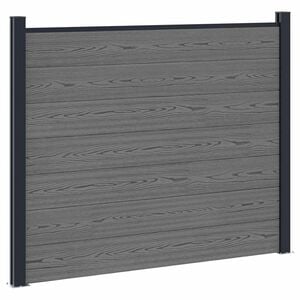 vidaXL Fence Panel WPC and Aluminium Grey