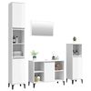 vidaXL 4 Piece Bathroom Furniture Set High Gloss White Engineered Wood