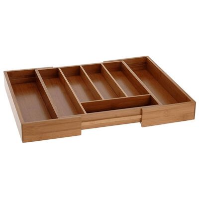 Excellent Houseware Extendable Cutlery Tray Bamboo