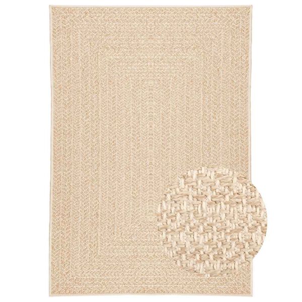 vidaXL Rug ZIZUR Beige 140x200 cm Jute Look Indoor and Outdoor