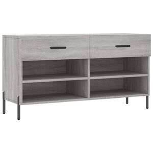 vidaXL Shoe Bench Grey Sonoma 102x35x55 cm Engineered Wood