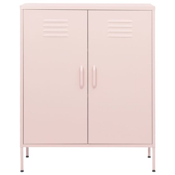 vidaXL Storage Cabinet Pink 80x35x101.5 cm Steel
