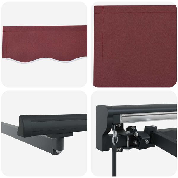 vidaXL Retractable Awning Burgundy 400 x 300 cm Polyester and Metal