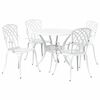 vidaXL Garden Dining Set 5 pcs White Aluminium