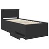 vidaXL Daybed with Drawer Manual Black 100 x 200 cm Engineered Wood