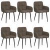 vidaXL Dining Chairs 6 pcs Faux Suede Leather Dark Grey