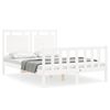 vidaXL Bed Frame without Mattress White Double Solid Wood Pine