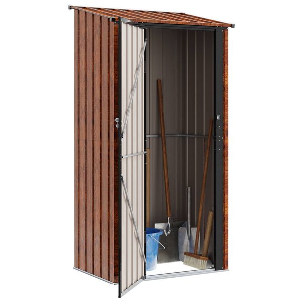 vidaXL Garden Sheds Brown 103 x 74 x 200 cm Metal