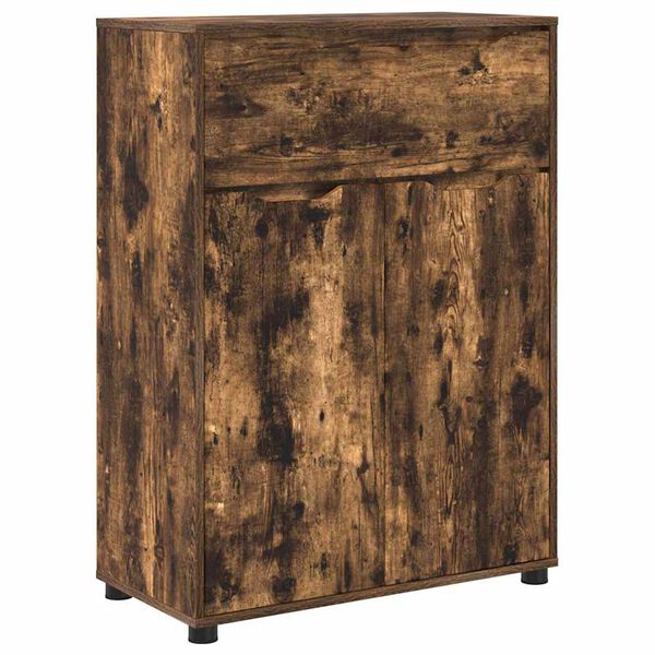 vidaXL Bathroom Cabinet with Drawer Smoked Oak 72.5 x 36.5 x 100 cm