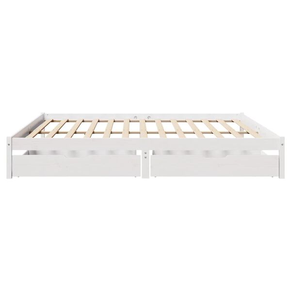 vidaXL Bed Frame without Mattress White 200x200 cm Solid Wood Pine