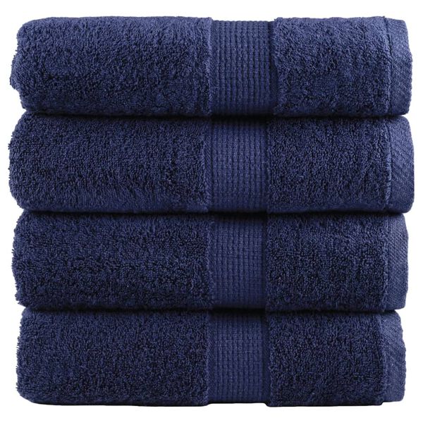 vidaXL Premium Wash Towels "SOLUND" 4 pcs Navy Blue 30x30 cm 600 gsm