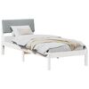 vidaXL Bed frame White and light grey 75 x 190 cm Solid pine wood