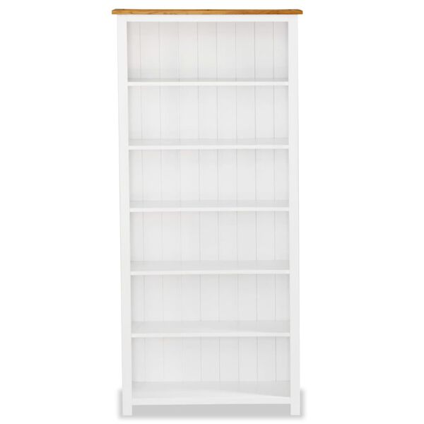 vidaXL 6-Tier Bookcase 80x23x180 cm Solid Oak Wood
