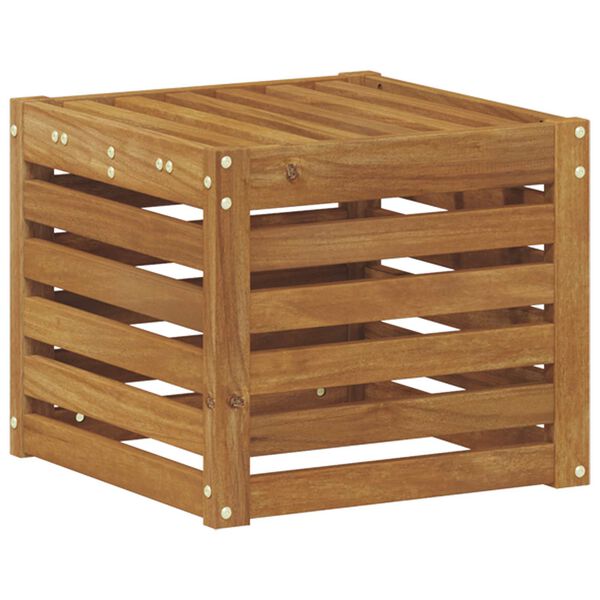 vidaXL Outdoor Stool Bench Natural 43 x 43 x 37 cm Solid Acacia Wood