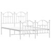 vidaXL Metal Bed Frame without Mattress with Footboard White 120x190cm