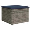 vidaXL Garden Stool Grey 55 x 55 x 37cm Poly Rattan