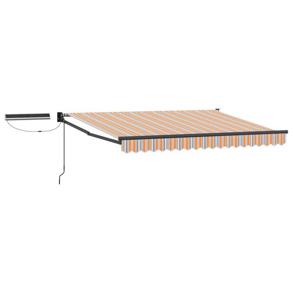 vidaXL Electric Retractable Awning Blue and Orange 3.5 x 2 m