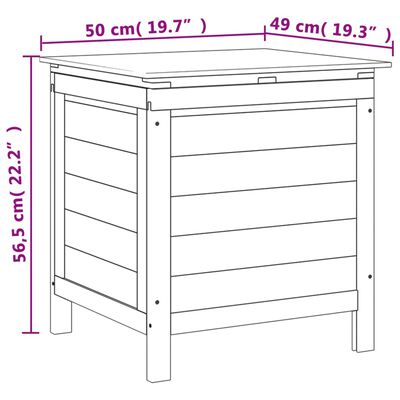vidaXL Garden Storage Box 50x49x56.5 cm Solid Wood Fir
