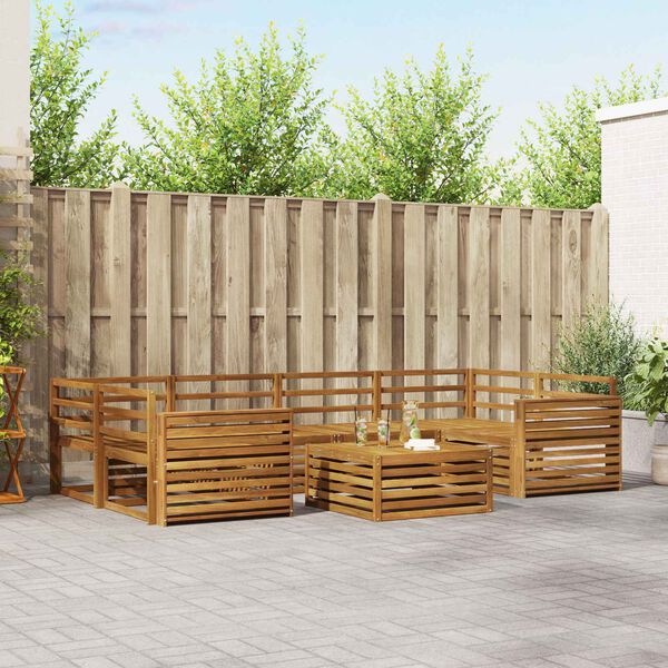vidaXL Outdoor Sofa Set 7 pcs Natural Solid Acacia Wood