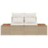 vidaXL Garden Sofa Beige 184 x 62 x 85cm Poly Rattan
