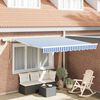 vidaXL Retractable Awning Manual Blue and White 350 x 250 cm
