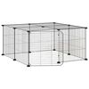 vidaXL 12-Panel Pet Cage with Door Black 70x70x35 cm Steel