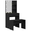 vidaXL LED Dressing Table Set 2 pcs Black Oak Engineered Wood