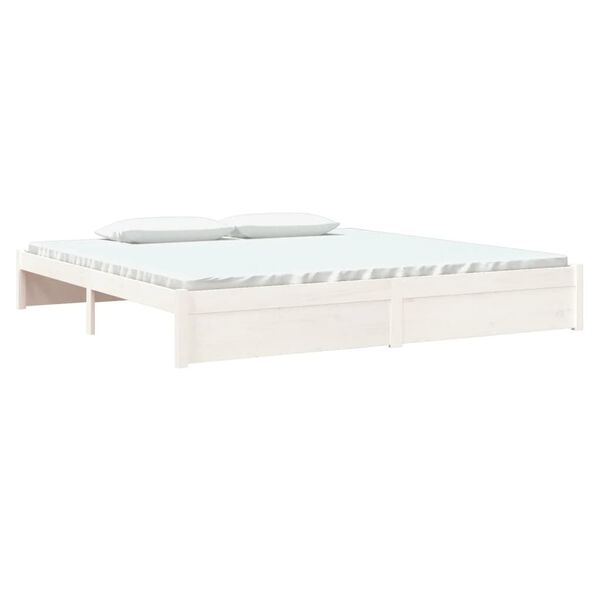 vidaXL Bed Frame without Mattress White Solid Wood 200x200 cm