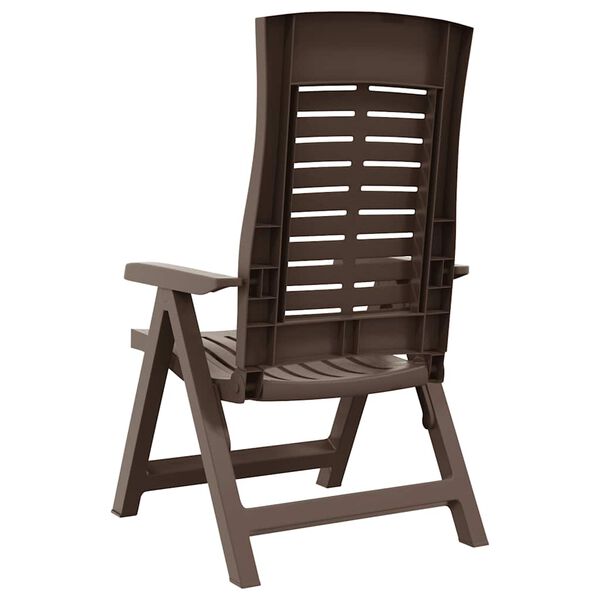 vidaXL Garden Reclining Chairs 2 pcs Plastic Mocha