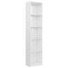 vidaXL 5-Tier Book Cabinet High Gloss White 40x24x175 cm Engineered Wood