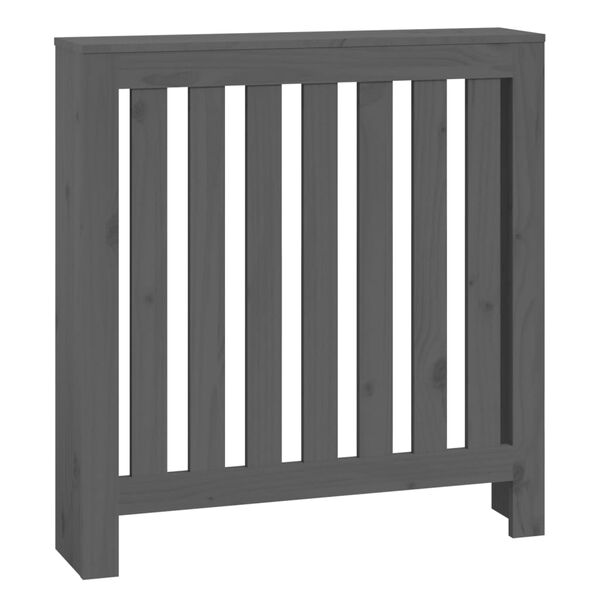 vidaXL Radiator Cover Grey 79.5x19x84 cm Solid Wood Pine
