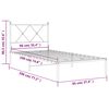 vidaXL Metal Bed Frame without Mattress with Headboard Black 90x190cm