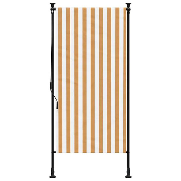 vidaXL Outdoor Roller Blind Orange and White 100x270 cm Fabric&Steel