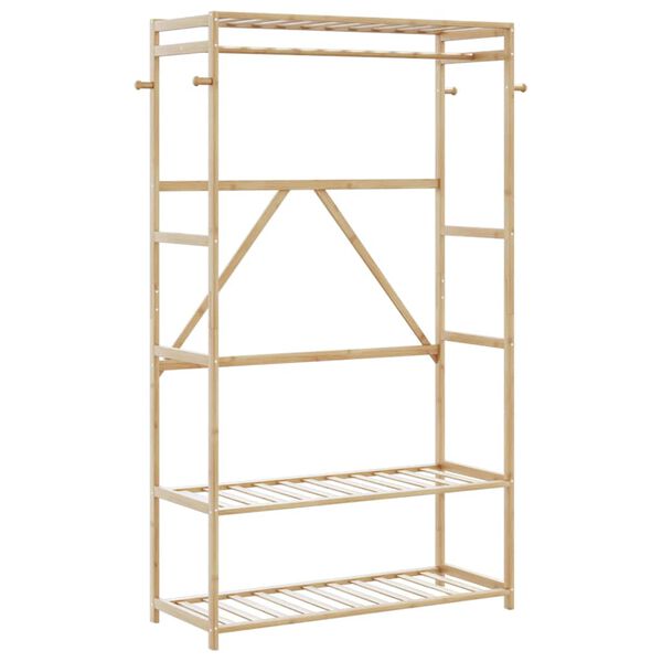 vidaXL Clothes Rack with Shelves 110x40x175 cm Bamboo