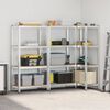 vidaXL 4-Layer Storage Shelves 3 pcs Silver Steel&Engineered Wood