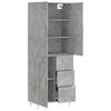 vidaXL Highboard Concrete Grey 69.5x34x180 cm Engineered Wood
