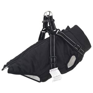 vidaXL Dog Coat Black L24 Fleece and Polyester