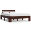 vidaXL Bed Frame without Mattress Dark Brown Solid Pine Wood 140x200 cm