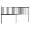 vidaXL Metal Headboard Black 180 cm
