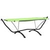 vidaXL Outdoor Lounge Bed with Canopy Green Steel and Oxford Fabric