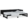 vidaXL Pull-out Day Bed without Mattress Black 2x(90x200) cm