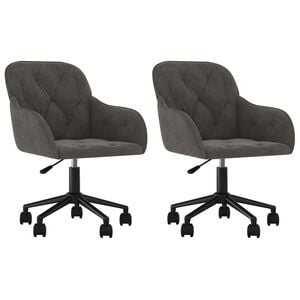 vidaXL Dining Chair 2 pcs 55 x 59.5 x 77 cm Dark Grey Velvet