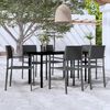 vidaXL 7 Piece Garden Dining Set Black