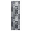 vidaXL Runner Rug BCF Grey with Block Pattern 80x350 cm