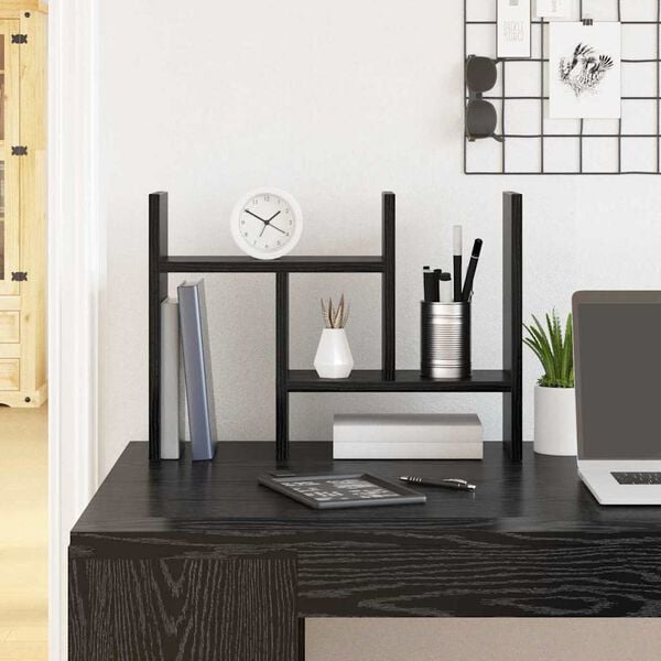 vidaXL Desk Organiser Black Oak 34.5 x 15.5 x 35.5 cm Engineered Wood