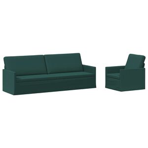 vidaXL Sofa Set 2 pcs Dark Green Fabric