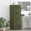 vidaXL File Cabinet with Drawer 2 pcs Olive Green 44 x 50 x 139 cm