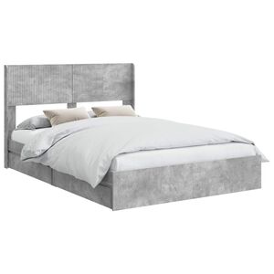 vidaXL Bed Frame with Storage and Headboard Concrete Grey 150 x 200 cm